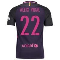 Barcelona Away Shirt 2016-17 - Kids - Sponsored with Aleix Vidal 22 pr, Purple