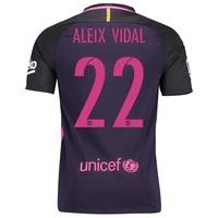 barcelona away shirt 2016 17 sponsored with aleix vidal 22 printing pu ...