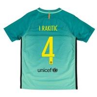 Barcelona Third Shirt 2016-17 - Kids with Rakitic 4 printing, Turquoise