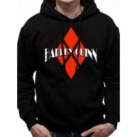 Batman - Harley Quinn Diamond Logo Men\'s Small Hooded Sweatshirt - Black