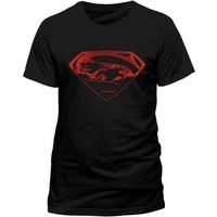 Batman V Superman - Superman Silhouette Logo Unisex Small T-Shirt - Black