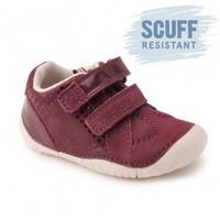 Baby Turin, Wine Nubuck/Patent Girls Riptape Pre-walkers