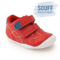 baby turin red leather boys riptape pre walkers