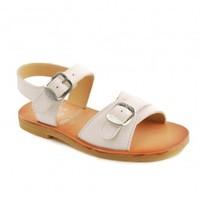 Bailey, White Leather Girls Buckle Classic Sandals