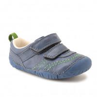 baby leo blue leather boys riptape pre walkers