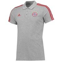 Bayern Munich 3 Stripe Polo - Grey, Grey