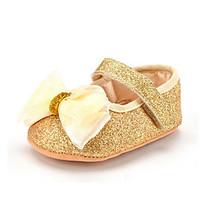 Baby Kids\' Loafers Slip-Ons First Walkers Synthetic Summer Fall Party Evening Dress Casual Bowknot Flat Heel Red Gold Flat