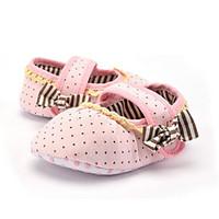 Baby Kids\' Loafers Slip-Ons First Walkers Fabric Summer Fall Party Evening Dress Casual Bowknot Ruffles Ruched Polka Dot Flat HeelBlushing