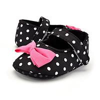 Baby Kids\' Loafers Slip-Ons First Walkers Fabric Summer Fall Party Evening Dress Casual Bowknot Polka Dot Flat Heel Black Flat