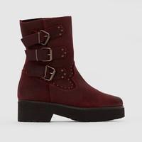 BABOON Suede Leather Ankle Boots with Straps