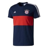 Bayern Munich 3 Stripe T-Shirt - Navy, Navy
