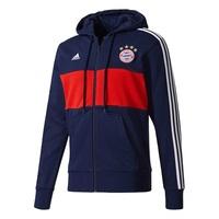 bayern munich 3 stripe full zip hoody navy navy