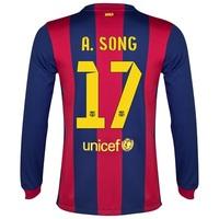 Barcelona Home Shirt 2014/15 - Long Sleeve Blue with A. Song 17 printi, Red/Blue