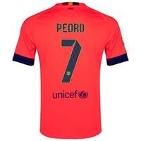 Barcelona Away Shirt 2014/15 - Kids Red with Pedro 7 printing, Purple