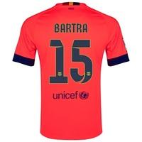 Barcelona Away Shirt 2014/15 - Kids Red with Bartra 15 printing, Purple
