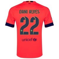 Barcelona Away Shirt 2014/15 - Kids Red with Dani Alves 22 printing, Purple