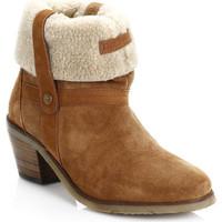 Barbour Womens Tan Haven Roll Top Suede Boots women\'s Low Ankle Boots in brown