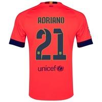 Barcelona Away Shirt 2014/15 - Kids Red with Adriano 21 printing, Purple