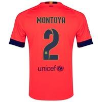 Barcelona Away Shirt 2014/15 - Kids Red with Montoya 2 printing, Purple