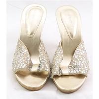 Barratts, size 4 gold and sequinned slide sandals