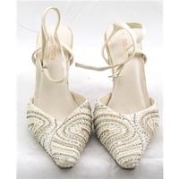 Barratts, size 3 cream beaded evening shoes