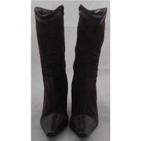 Barrats, size 6 plum suede and leather mix claf length boots