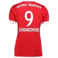 Bayern Munich Home Shirt 2017-18 - Womens with Lewandowski 9 printing, Red