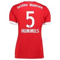 Bayern Munich Home Shirt 2017-18 - Womens with Hummels 5 printing, Red