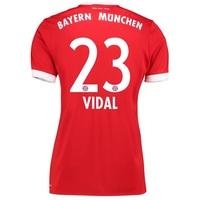 Bayern Munich Home Shirt 2017-18 - Womens with Vidal 23 printing, Red