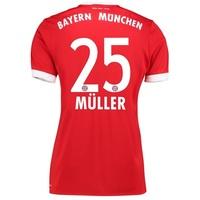 Bayern Munich Home Shirt 2017-18 - Womens with Müller 25 printing, Red