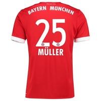 Bayern Munich Home Shirt 2017-18 with Müller 25 printing, Red