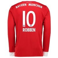 Bayern Munich Home Shirt 2017-18 - Long Sleeve with Robben 10 printing, Red