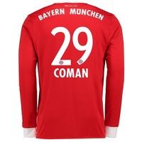 bayern munich home shirt 2017 18 long sleeve with coman 29 printing re ...