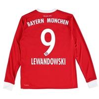 Bayern Munich Home Shirt 2017-18 - Kids - Long Sleeve with Lewandowski, Red