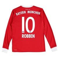 bayern munich home shirt 2017 18 kids long sleeve with robben 10 p red