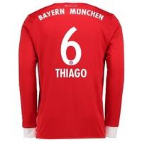 Bayern Munich Home Shirt 2017-18 - Long Sleeve with Thiago 6 printing, Red