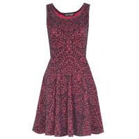 BAROQUE FLOCKED SKATER DRESS