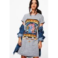 Band Knitted Tshirt Dress - grey