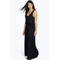 bagged over racer back maxi dress navy