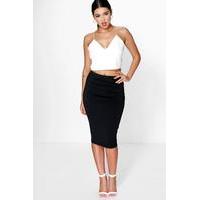 Basic Scuba Midi Skirt - black
