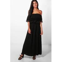 Bardot Lace Trim Maxi Dress - black