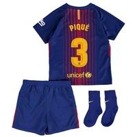 barcelona home stadium kit 201718 infants unsponsored with piqu redblu ...