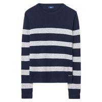 Bar Striped Glitter Crewneck Jumper - Marine