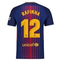 Barcelona Home Vapor Match Shirt 2017-18 with Rafinha 12 printing, Red/Blue