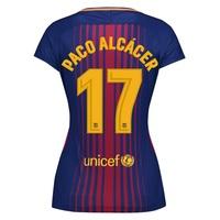 Barcelona Home Stadium Shirt 2017-18 - Womens with Paco Alcácer 17 pri, Red/Blue