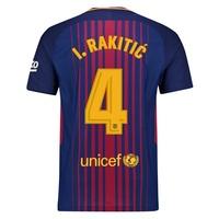 barcelona home vapor match shirt 2017 18 with rakitic 4 printing redbl ...