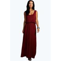 Bagged Over Racer Back Maxi Dress - berry