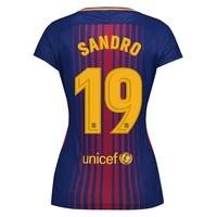 Barcelona Home Stadium Shirt 2017-18 - Womens with Sandro 19 printing, Red/Blue