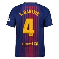 barcelona home stadium shirt 2017 18 with rakitic 4 printing redblue