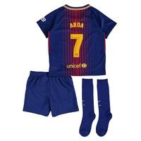 Barcelona Home Stadium Kit 2017/18 - Little Kids - Unsponsored with Ar, Red/Blue